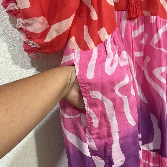 OLIPHAN WOMENS MAXI DRESS ZEBRA PRINT MULTICOLOR Sz XL - Picture 7 of 11